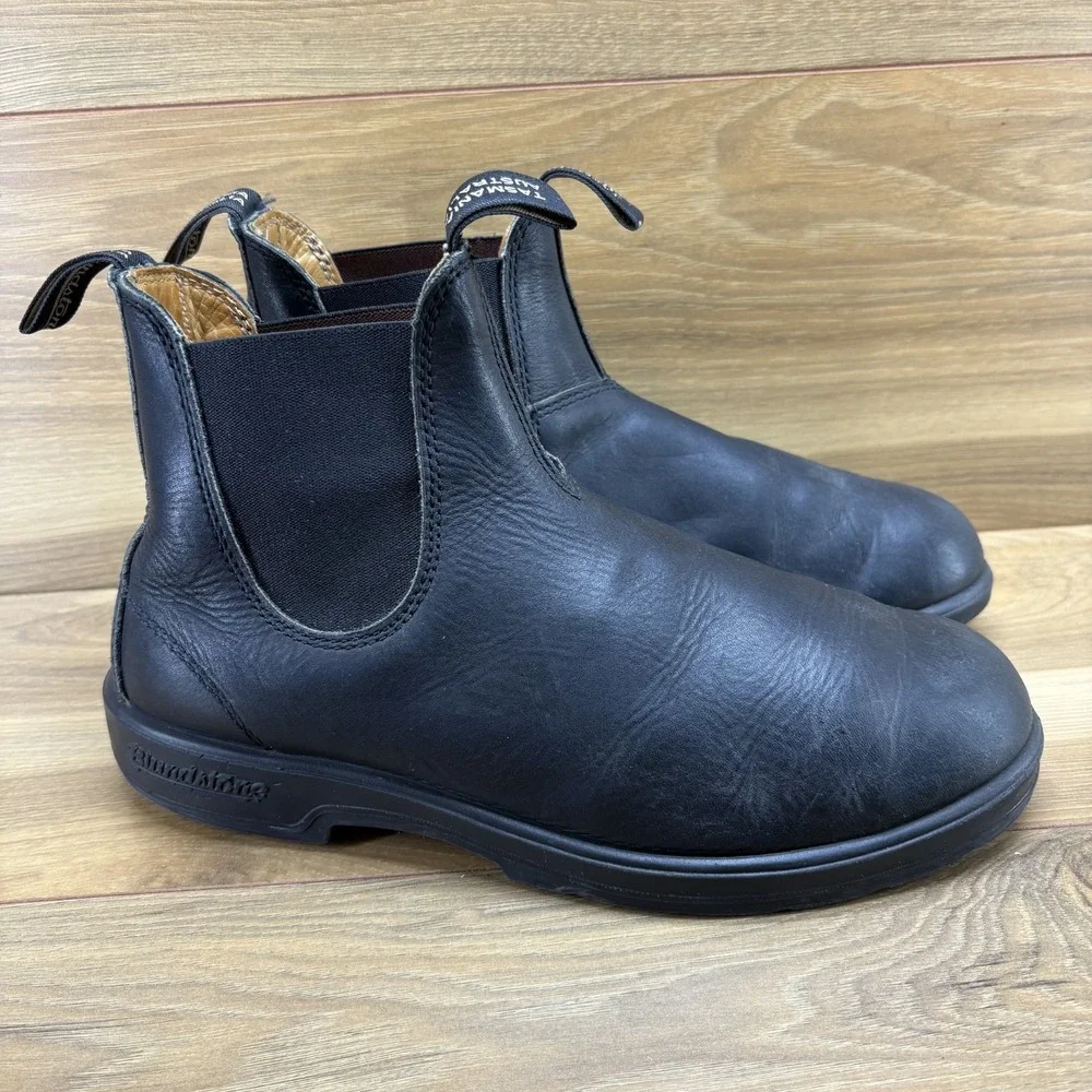 Blundstone Chelsea Boots Black Leather Mens 9 AU 8 Ankle Modern Casual Everyday